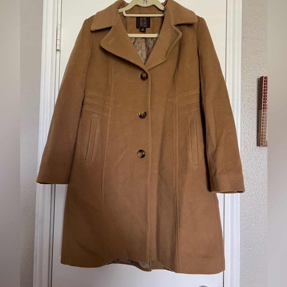 Ann Klein Long Camel Pea Coat